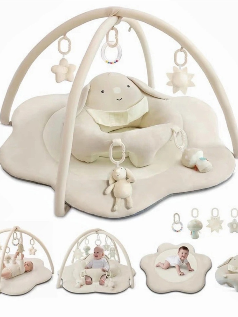 Mamas & Papas Welcome to the World Sit & Play Bunny Interactive Seat Bunny Play